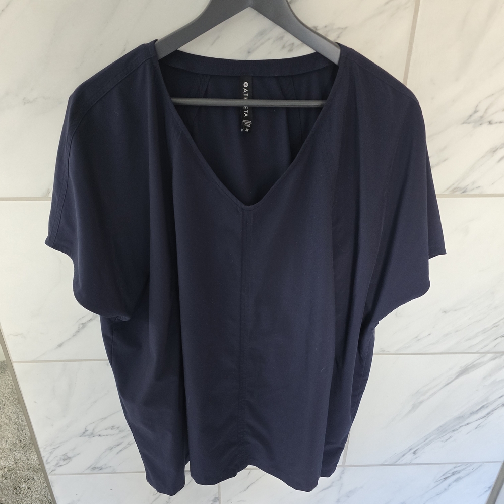 Athleta Deep Blue V-Neck Top